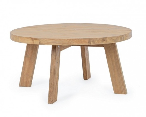 Masuta de cafea din lemn de teak reciclat, natur, Ø 80 cm, Bolivar Bizzotto