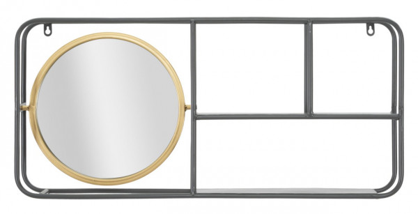 Oglinda decorativa cu 2 rafturi, 74,5 x 12 x 35 cm, Industry Mauro Ferreti