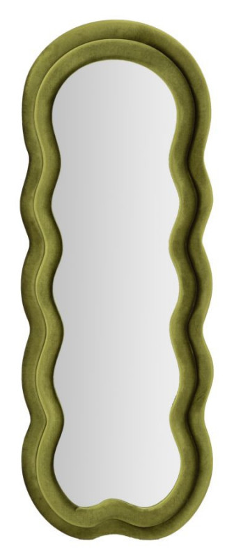 Oglinda decorativa verde din MDF si textil, 160 x 60 x 4 cm, Miki Mauro Ferreti