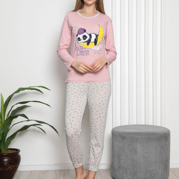 Pijama dama, bumbac, roz, PF-231 - Img 1