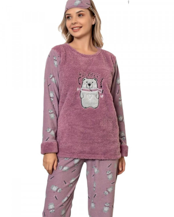 Pijama Dama, Cocolino, Mov/Alb, PFC-46