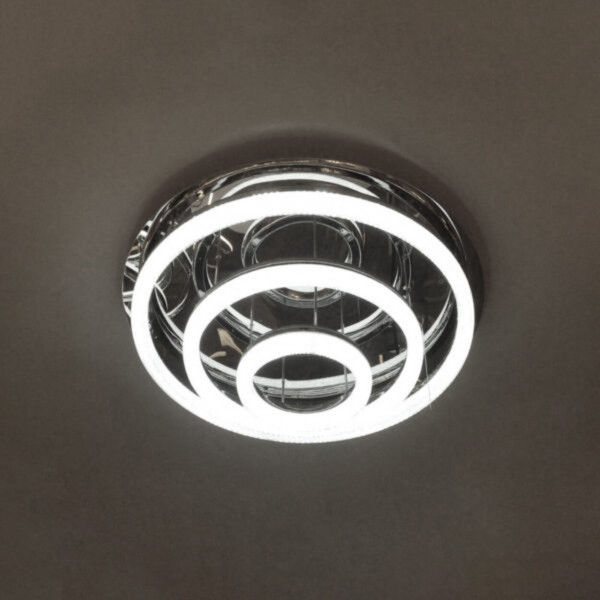 Plafoniera LED Rings 3, Max 156W, lumina calda / neutra / rece, crom, Kelektron