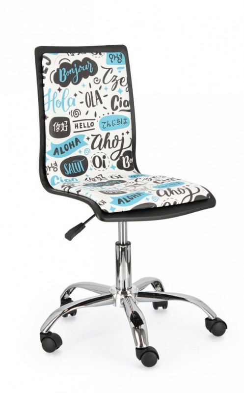 Scaun de birou ajustabil multicolor din piele ecologica si metal, Young Hello Bizzotto - Img 1