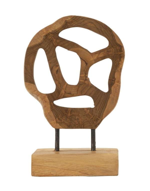 Sculptură Lubang din Teak Reciclat, 18x10x27 cm, Mauro Ferretti - Img 1