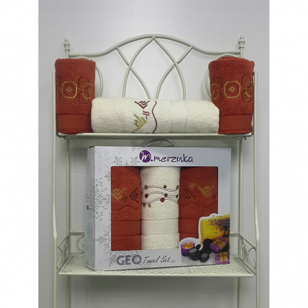 Set 3 Prosoape de Baie din Bumbac 100%, Merzuka, MZ-08