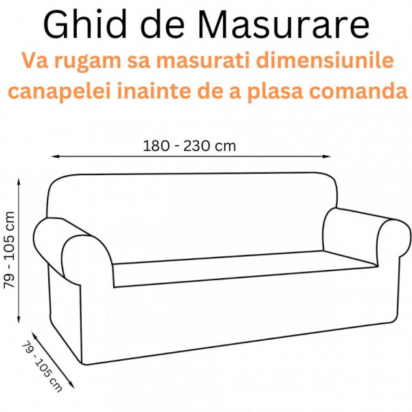 Set huse elastice, canapea 3 locuri + 2 fotolii, cu brate, negru, SHEJ-48 - Img 2