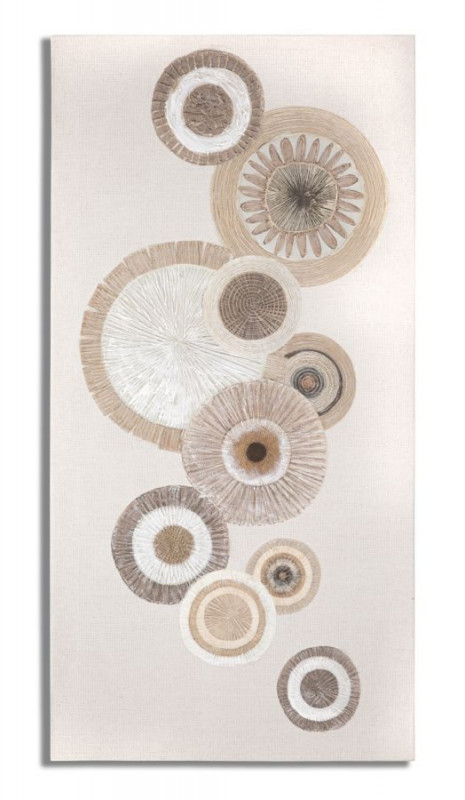 Tablou decorativ maro din lemn de Pin si panza, 50x3,2x100 cm, Circly-A Mauro Ferretti