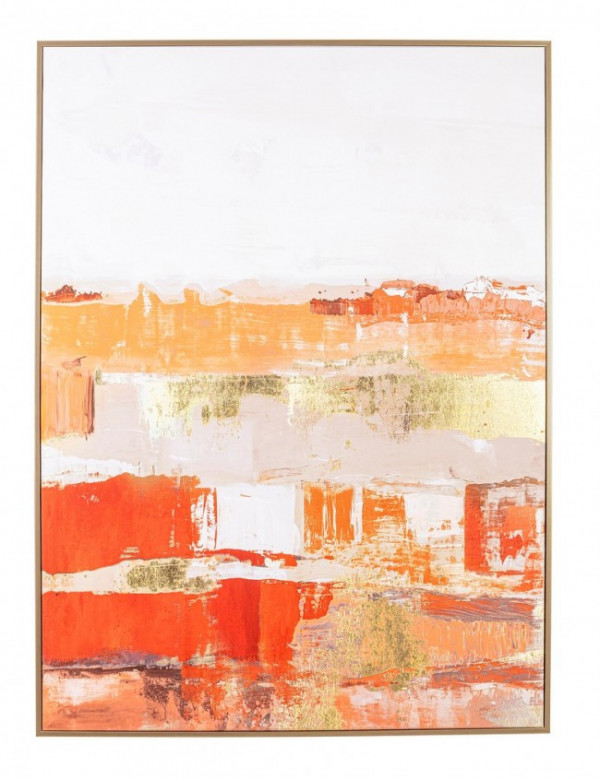 Tablou decorativ multicolor din lemn de Pin si panza, 90x3,2x120 cm, Galeria Abstract Bizzotto - Img 1