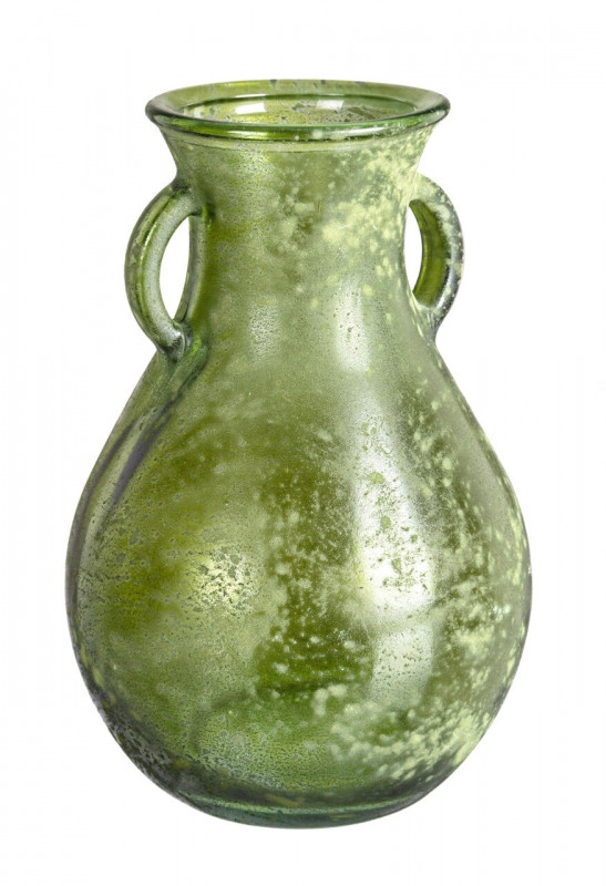 Vaza, Arleen, Bizzotto, 16x24 cm, sticla reciclata, verde inchis