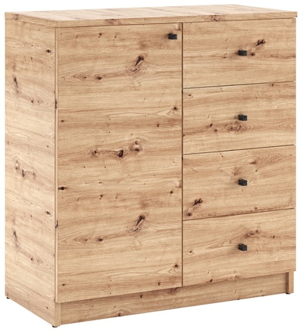 Comoda cu usa si patru sertare, 80x40x87cm, Evi, ADRK Furniture