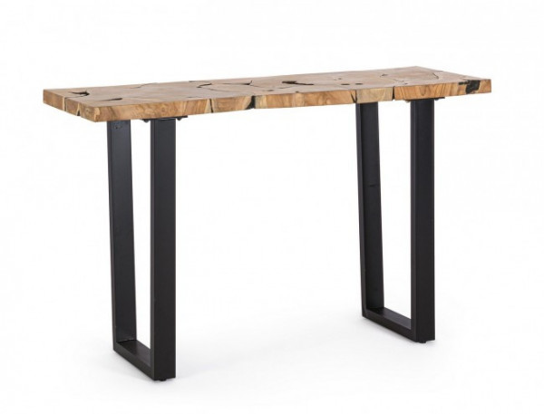 Consola finisaj natural din lemn de Teak, 120x40x75 cm, Elwood Bizzotto