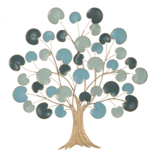 Decoratiune de perete albastra/maro din metal, 89x2,5x90 cm, Tree Mauro Ferretti - Img 1