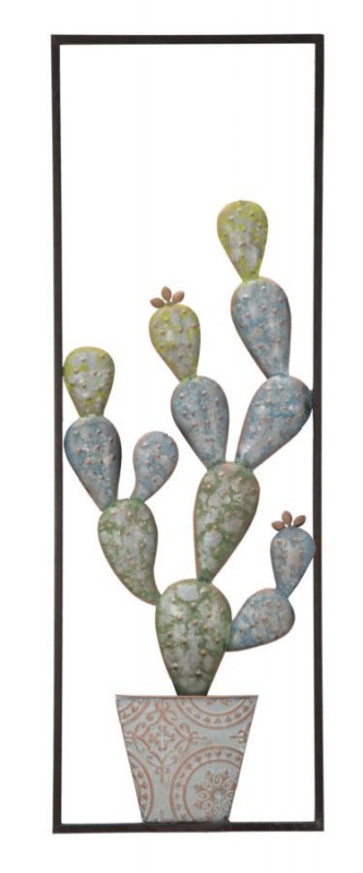 Decoratiune de perete multicolora din metal, 31 x 2,5 x 90 cm, Cactus A Mauro Ferreti