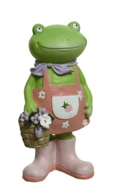 Decoratiune Frog Girl, Decoris, 7.5x9.5x15 cm, polirasina, multicolor
