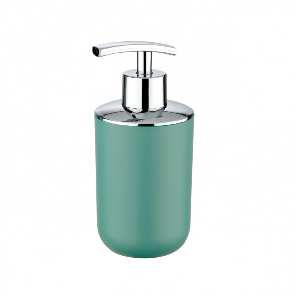 Dozator sapun lichid Brasil Green, Wenko, 7.3 x 9 x 16.5 cm, elastomer (TPE), verde
