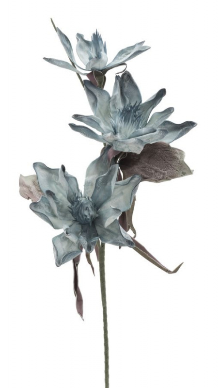 Floare artificiala albastru din plastic si metal, ø 35 x h98 cm, Epiphy Mauro Ferreti - Img 1