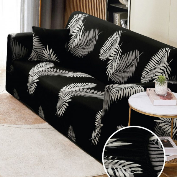 Husa Elastica Canapea 3 Locuri, cu Brate, Negru, HEJ3-48
