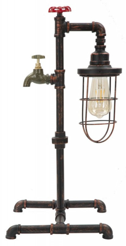 Lampa decorativa din metal, 27 x 27 x 56 cm, soclu E27, Max 40W, Manhattan Mauro Ferreti