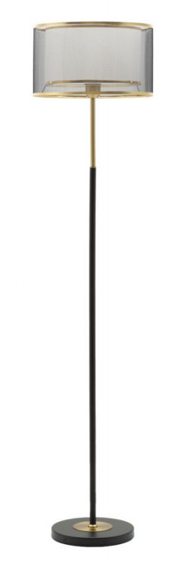 Lampadar negru / auriu din metal si textil, soclu E27, max 40W, Ø 35 cm, Levels Mauro Ferreti - Img 1