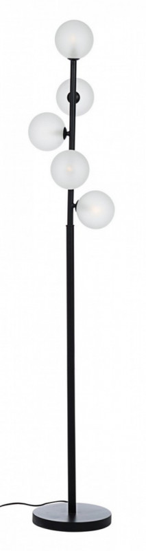 Lampadar trepied balls, 5 becuri, soclu G9, max 3W, negru