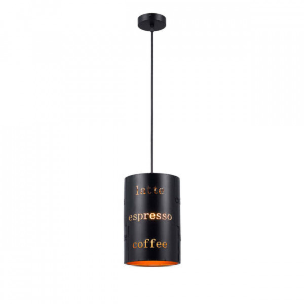 Pendul Coffee 2, Soclu E27, negru, Max 60W, Kelektron - Img 1