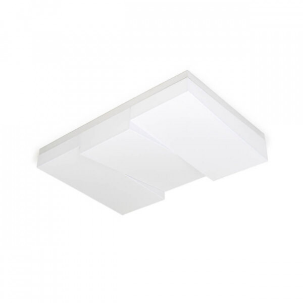 Plafoniera LED Step, alb, dimabil, cu telecomanda, lumina calda / neutra / rece, Max 215W, Kelektron