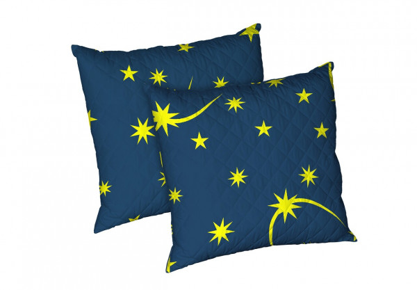 Set 2 perne moon night, microfibra matlasata Alcam, 70x70 cm