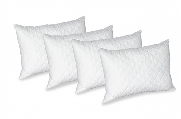 Set 4 Perne, Microfibra Matlasata, Alb, 50x70 cm, SP-01