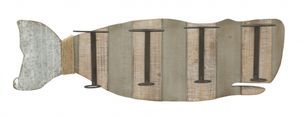 Suport pentru sticle gri / maro din metal si MDF, 80 x 12,5 x 25 cm, Balena Mauro Ferreti