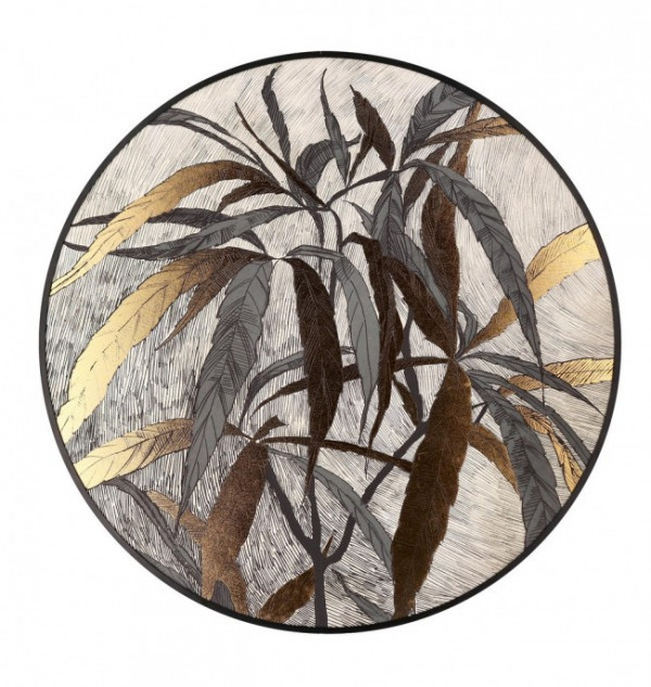 Tablou decorativ in ulei multicolor din metal si panza, ∅ 80,8 cm, Coralie Bizzotto - Img 1