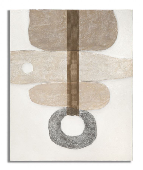 Tablou decorativ multicolor din lemn de Pin si panza, 80x2,8x100 cm, Stony Mauro Ferretti - Img 1