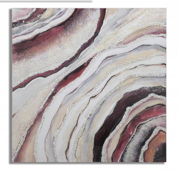 Tablou decorativ multicolor din lemn de Pin si panza, 80x2,8x80 cm, Redy Mauro Ferretti