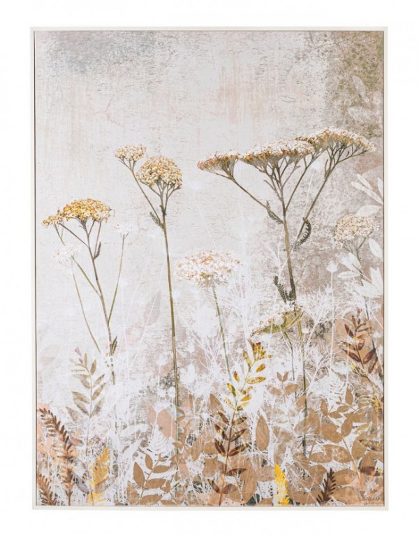 Tablou decorativ multicolor din lemn de Pin si panza, 90x3,2x120 cm, Galeria Flowers Bizzotto