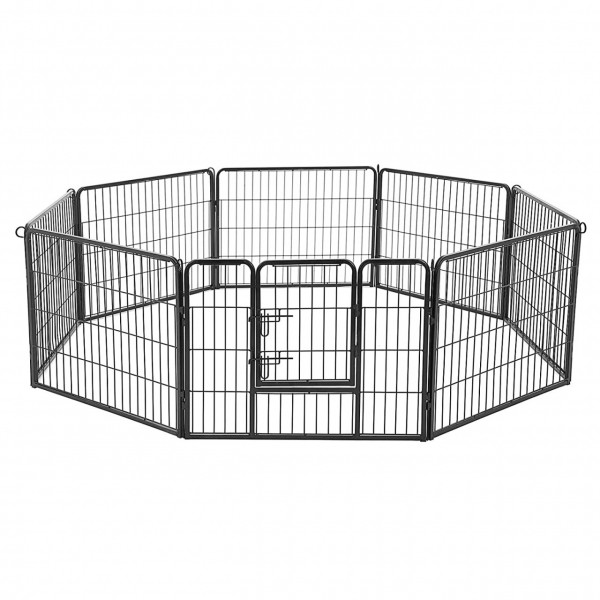 Tarc interior / exterior pentru animale de companie, 77 x 60 cm, metal, negru, Feandrea