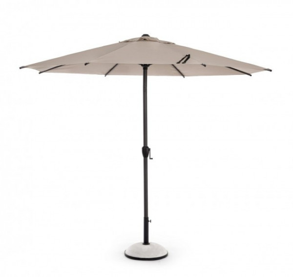 Umbrela de gradina cu brat pivotant gri taupe din poliester si metal, ∅ 300 cm, Rio Bizzotto