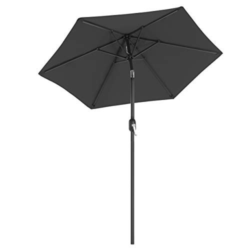 Umbrela de gradina gri antracit din poliester, ∅ 200 cm, Vasagle - Img 1