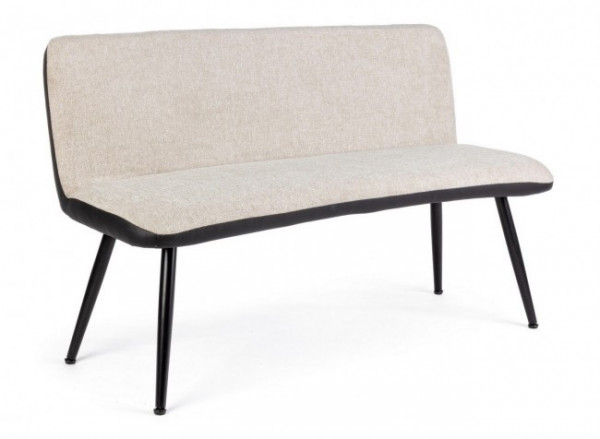 Canapea cu 2 locuri bej din stofa si metal, 142 cm, Louis Bizzotto