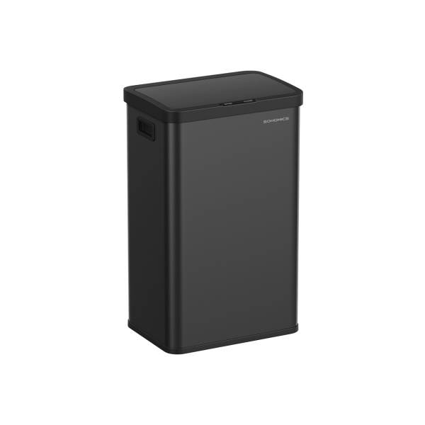 Cos de gunoi cu senzor, 41 x 29,5 x 67 cm, metal / plastic, negru, Songmics - Img 1