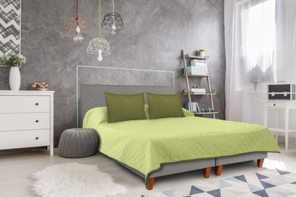 Cuvertura Double Face Alcam, 210 x 220 cm 100% microfibra, olive/lime