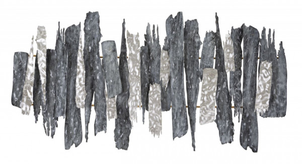 Decoratiune de perete gri din metal, 122 x 6,4 x 64 cm, Sculp Mauro Ferreti
