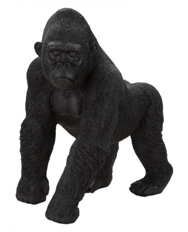 Figurina decorativa neagra din polirasina, 35x21,5x37,5 cm, Gorilla Mauro Ferretti - Img 1