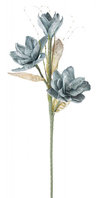 Floare artificiala albastra din plastic si metal, ø 30 x H90 cm, Magnolia Mauro Ferreti - Img 1