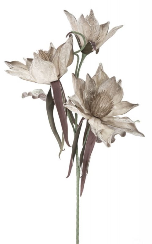 Floare artificiala gri din plastic si metal, ø 35 x h98 cm, Epiphy Mauro Ferreti