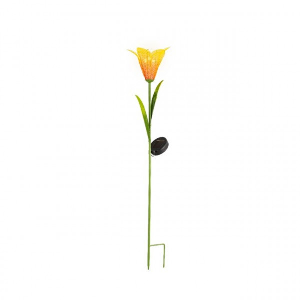 Lampa de gradina Lily, Lumineo, 17x17x82.5 cm, metal, galben/portocaliu