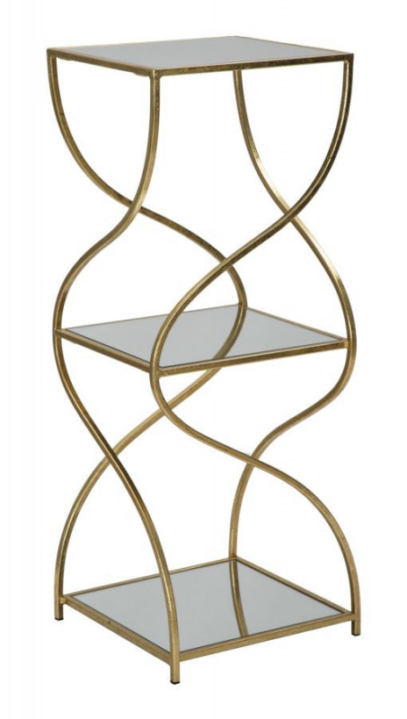 Masuta auxiliara aurie din metal, 30x30x80 cm, Twisty Mauro Ferretti