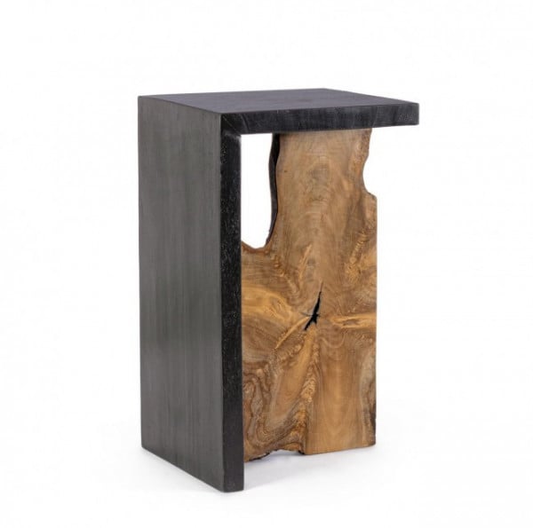 Masuta de cafea neagra din Lemn de Teak, 35x30x60 cm, Sherwood Bizzotto