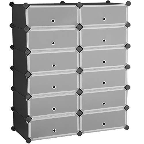 Organizator incaltaminte, 83 x 31 x 105 cm, polipropilena / metal, negru, Songmics