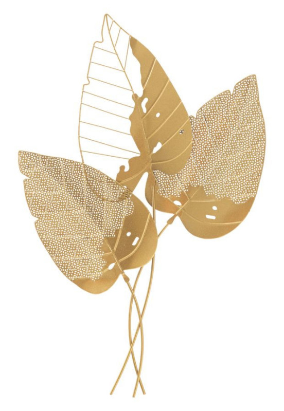 Panou decorativ auriu din metal, 53x4x84,5 cm, Autumn Leaf Mauro Ferretti