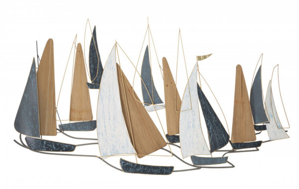 Panou decorativ multicolor din metal, 132x3,8x76,8 cm, Boats Mauro Ferretti