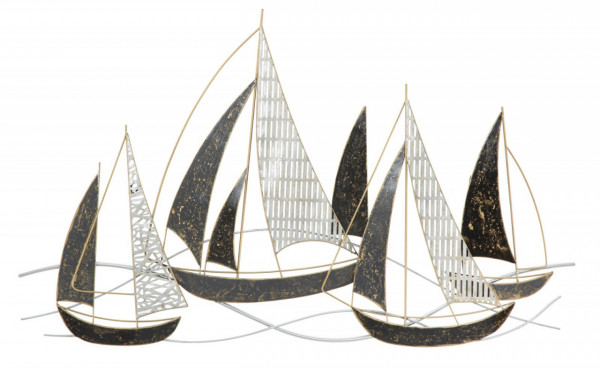 Panou decorativ multicolor din metal, 91x2,5x56 cm, Boats Mauro Ferretti